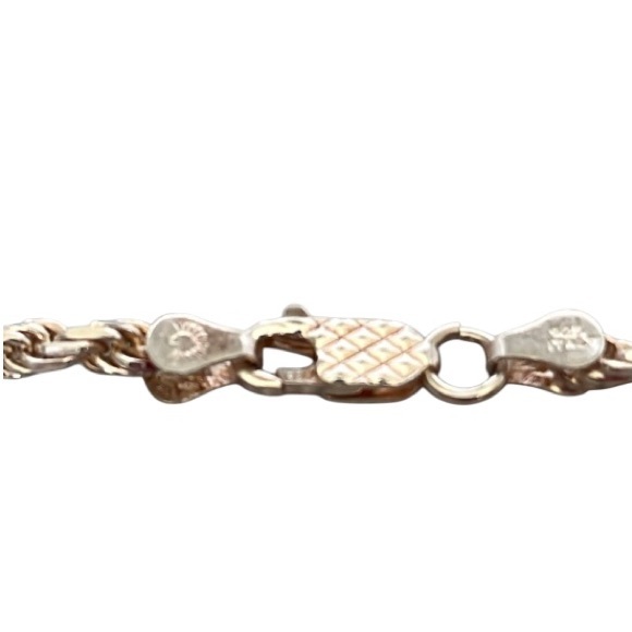 925 Italy Sterling Silver 20” Rope Chain Necklace. Pre owned - Picture 3 of 3